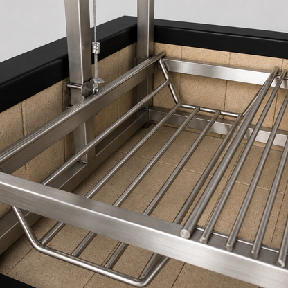 PARRILLERO MODULAR CON PARRILLA INOXIDABLE CON ELEVACION